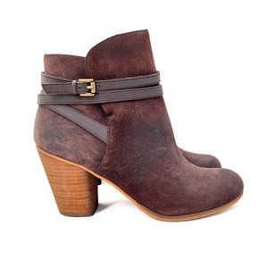BP Brown Leather Heel Booties 10M